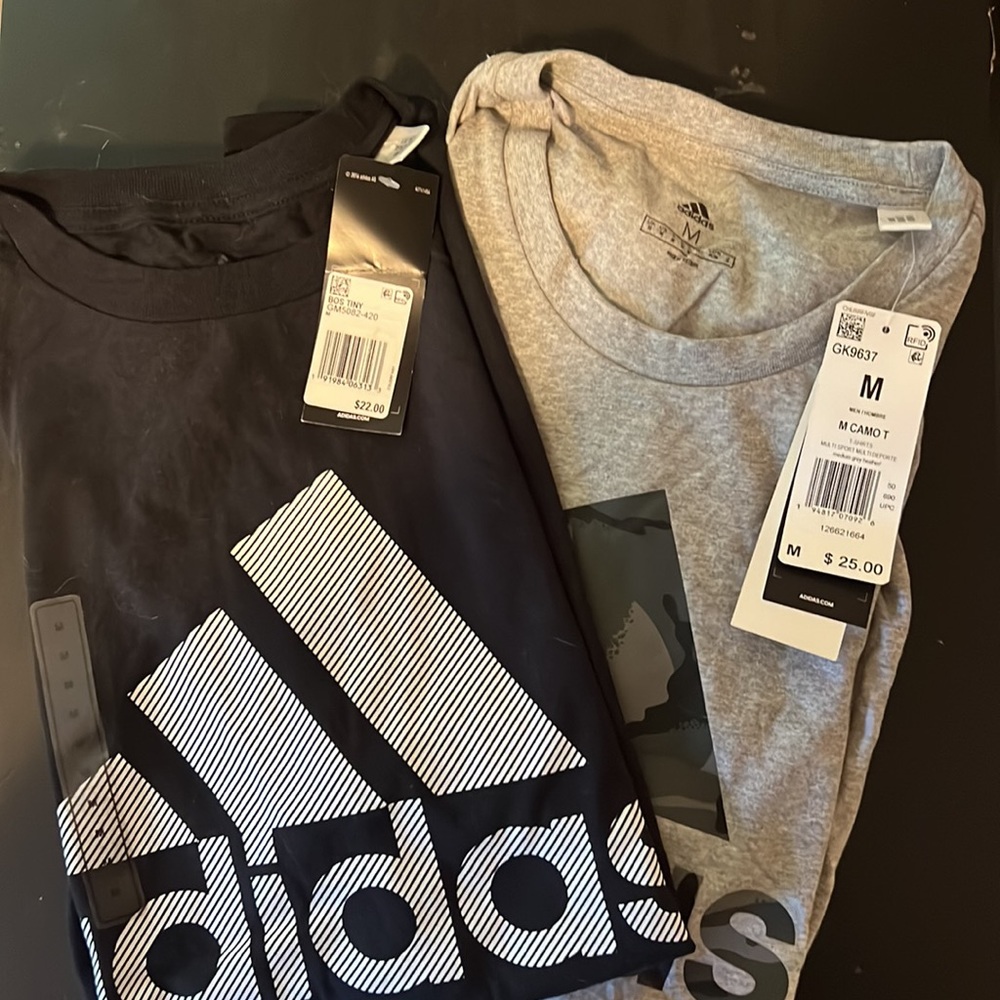 Two new with tags adidas cotton t shirts
